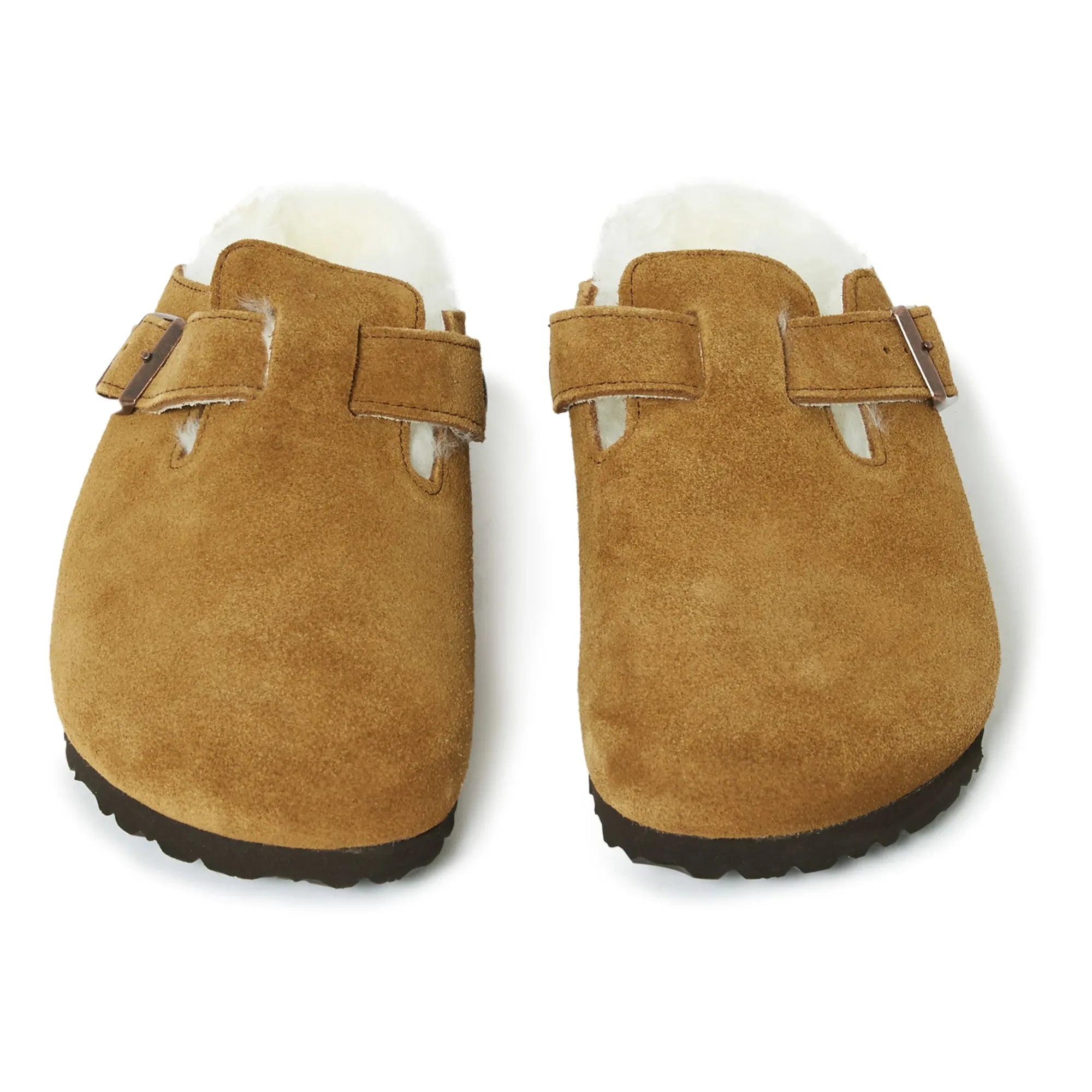 BIRKENSTOCK - Zuecos Boston de Ante Forrados de Piel - Colección para Adultos | Camel