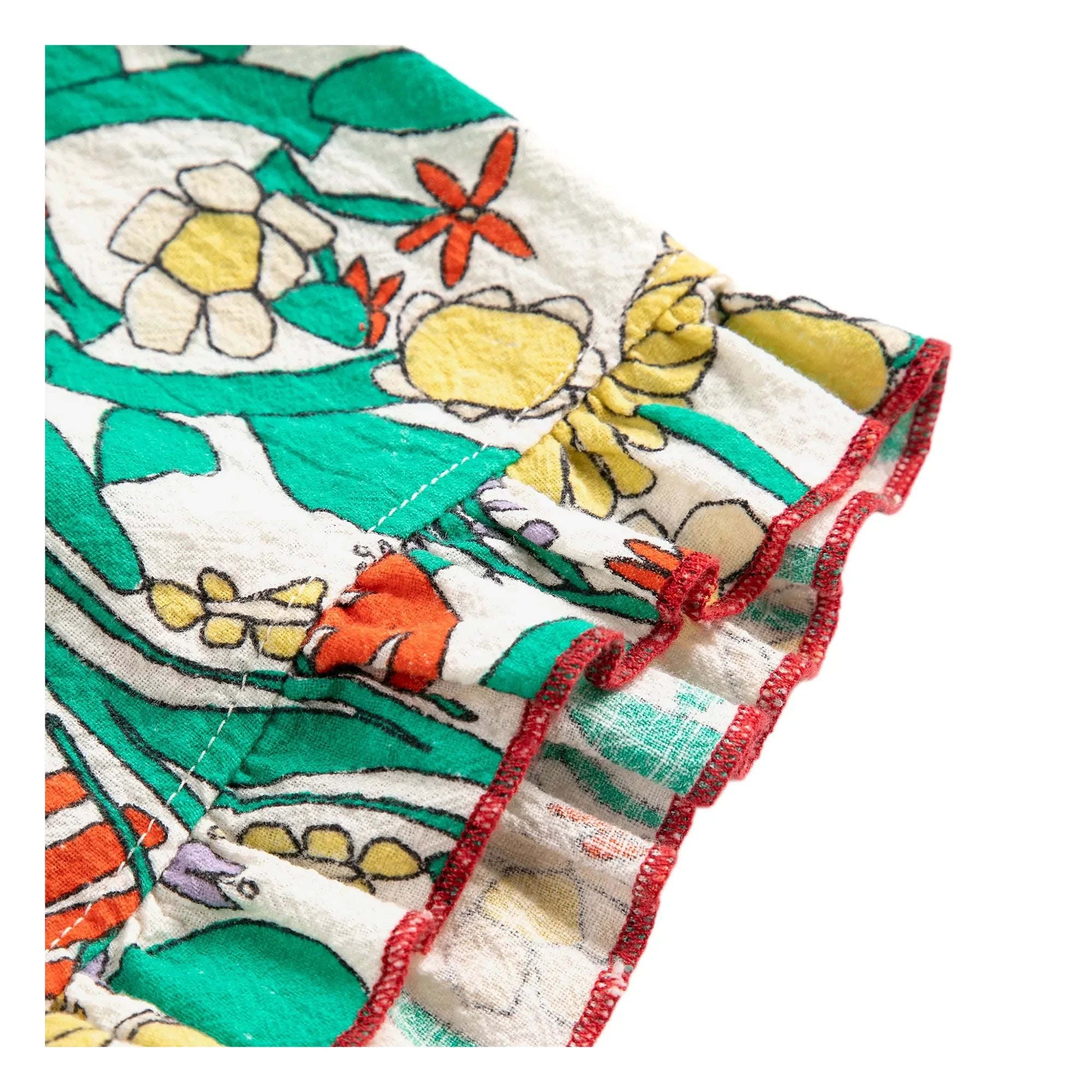 Bobo Choses - Short de bebé con volantes y estampado floral de algodón orgánico | Crudo