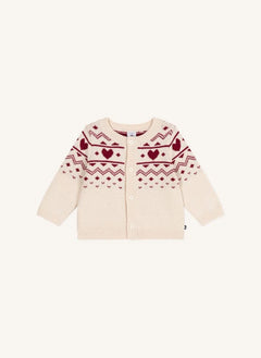 Petit Bateau - Chaleco de lana para bebé con corazón | Ecru