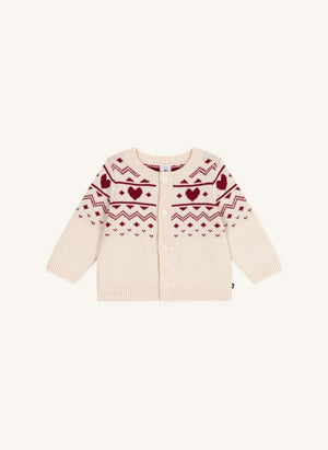 Petit Bateau - Chaleco de lana para bebé con corazón | Ecru