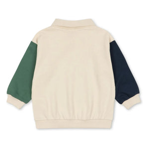 Konges Sløjd - Polo de algodón orgánico con cuello de sudadera moteado | Beige
