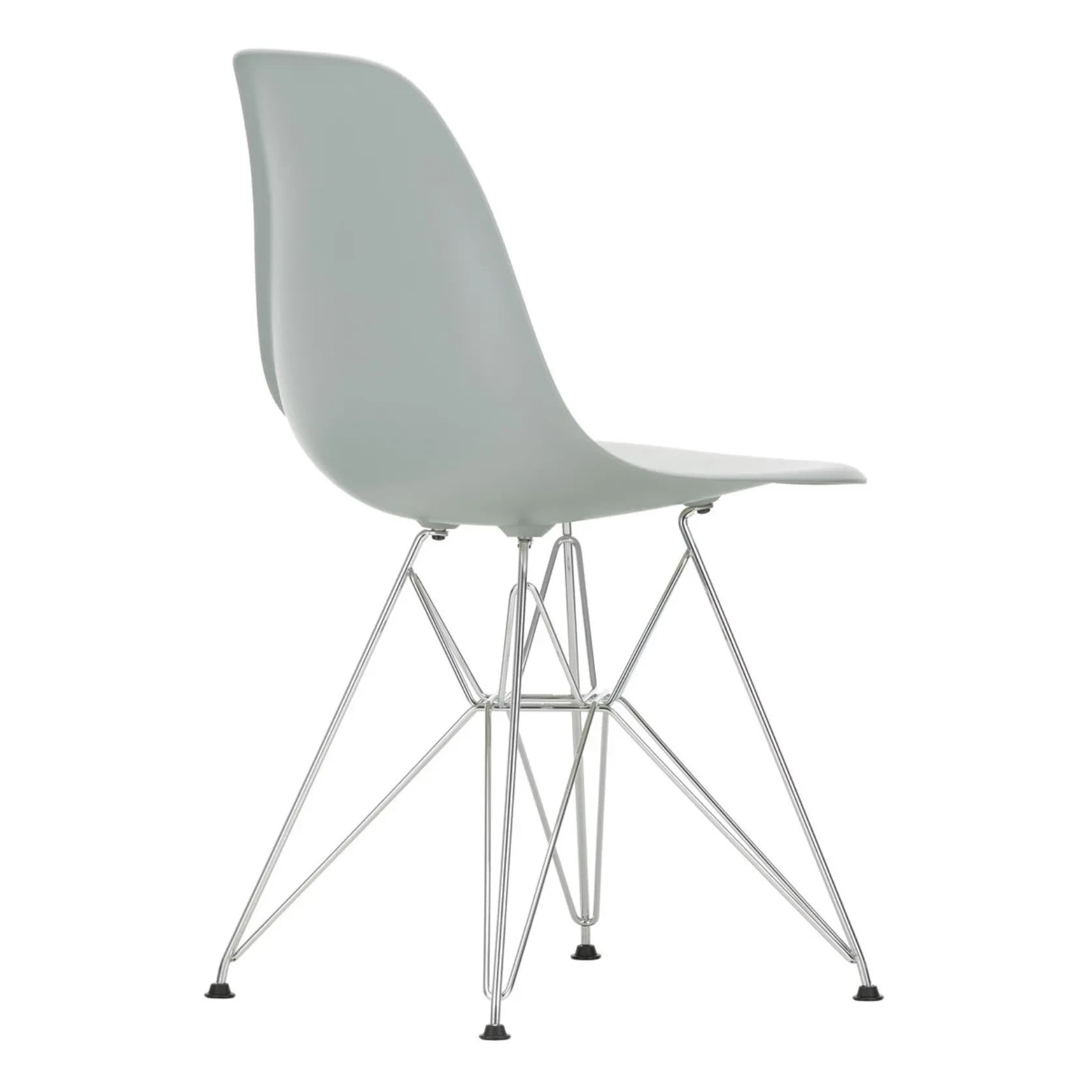 Vitra - Silla DSR de plástico - base de cromo - Charles & Ray Eames | Gris claro