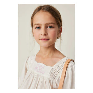 Tocoto Vintage - Blusa bordada de manga 3/4 | Blanca