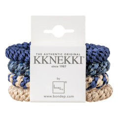 Bon Dep - Set de 4 gomas para el pelo Kknekki y 3 coleteros | Azul marino