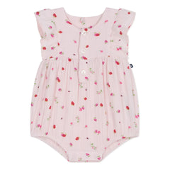 Petit Bateau - Pelele muselina de algodón orgánico con estampado de flores | Rosa