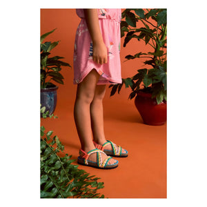 Maison Mangostan - Shorts con peto de muselina rosa