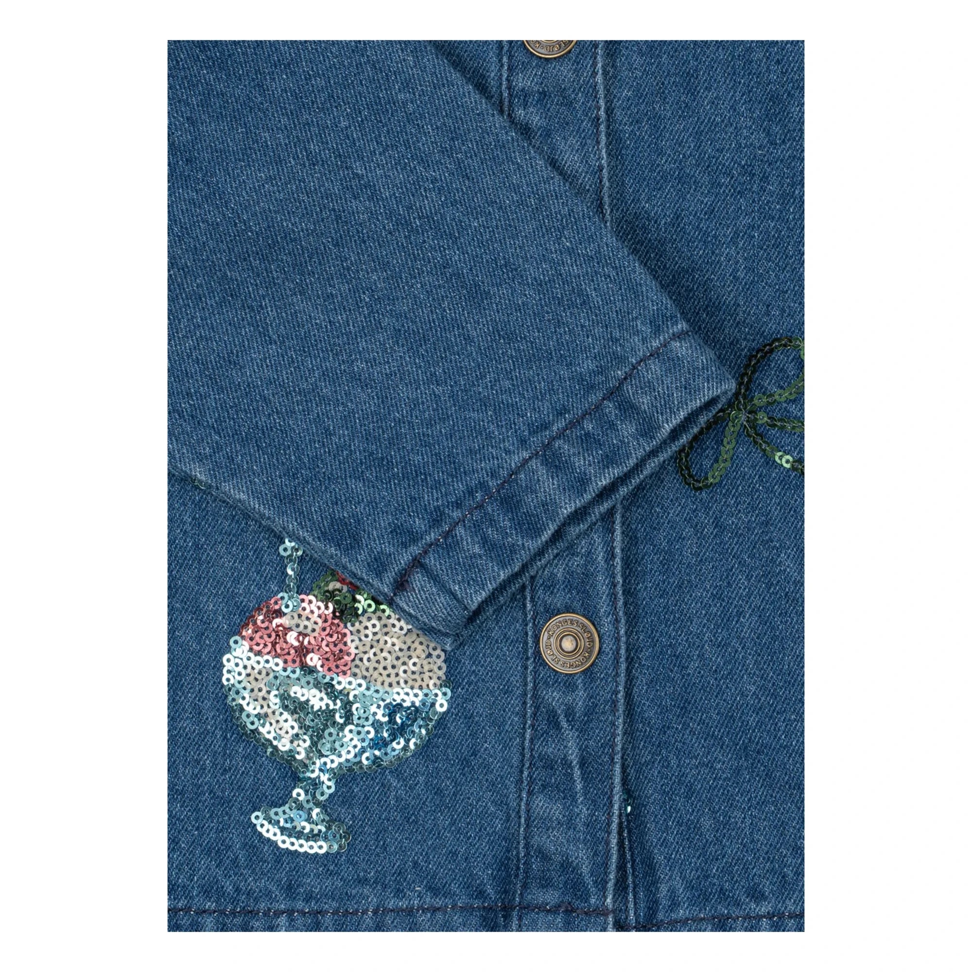 Konges Sløjd - Chaqueta de algodón orgánico con motivo de helado de lentejuelas vaqueras | Azul
