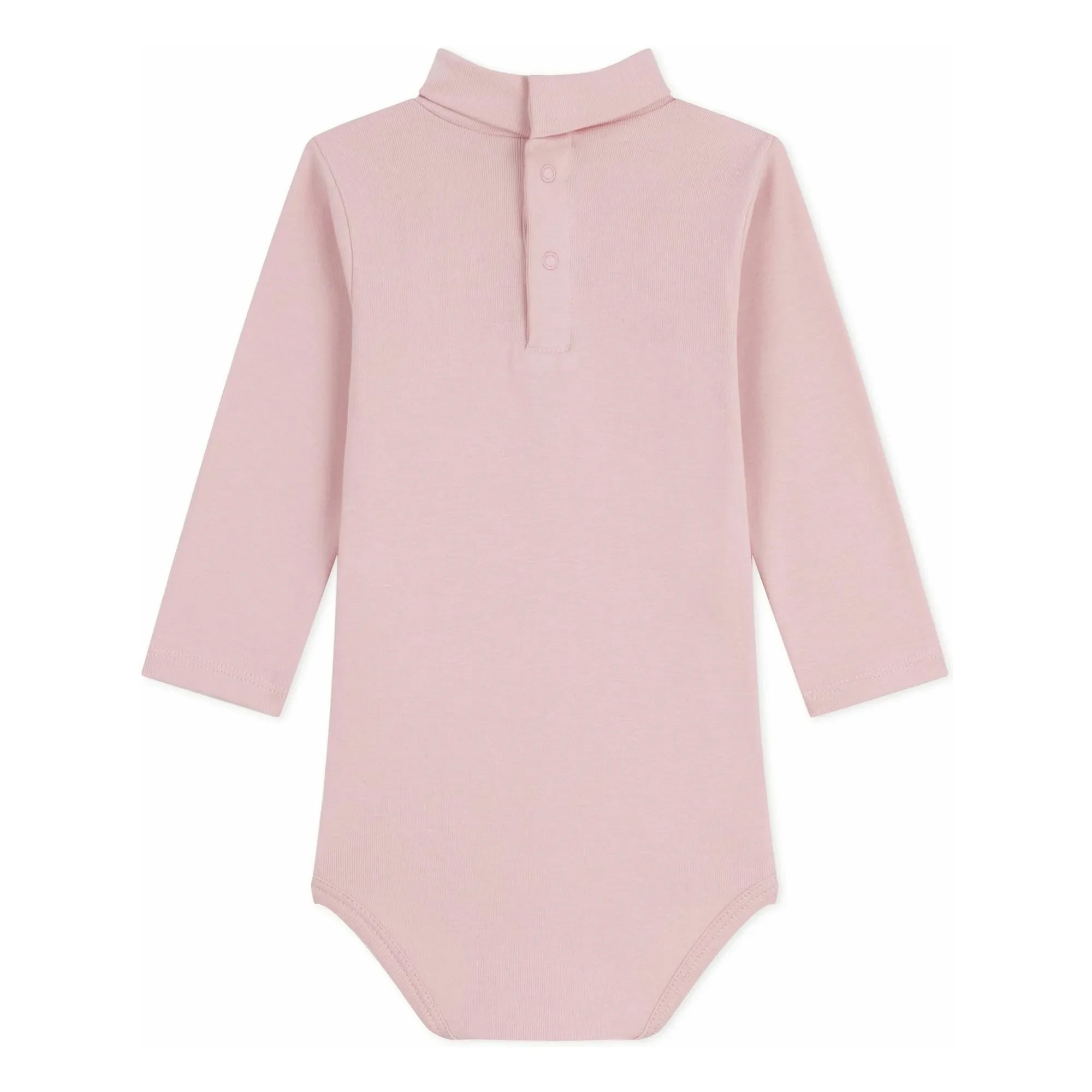 Petit Bateau - Body de cuello alto de algodón orgánico | Rosa pálido