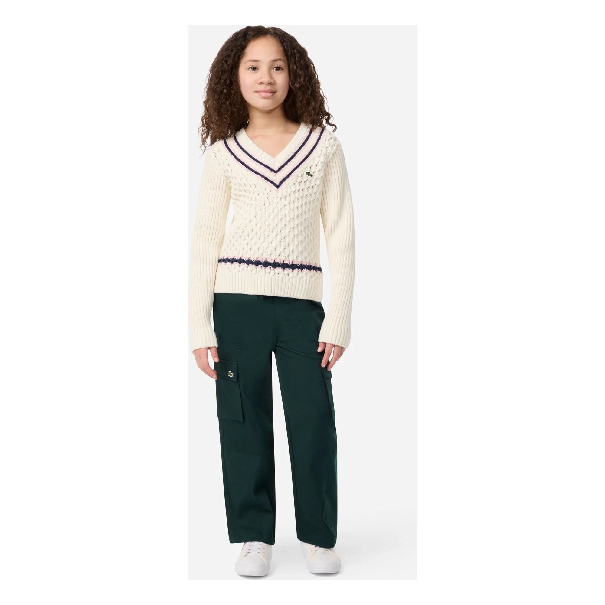 Lacoste - Jersey de punto trenzado de algodón orgánico | Crudo