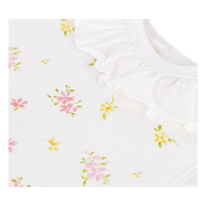 Petit Bateau - Saco de dormir de algodón orgánico Fleurie | Blanco