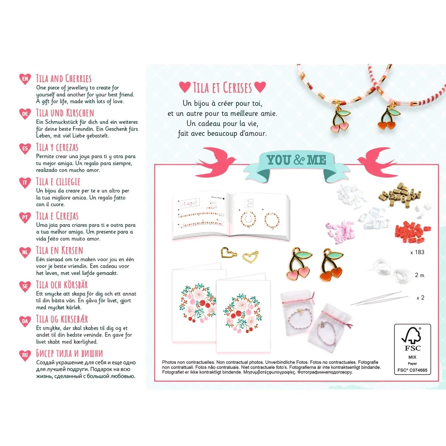 Djeco - DIY Kit - Tila & Cherry Bileklikler