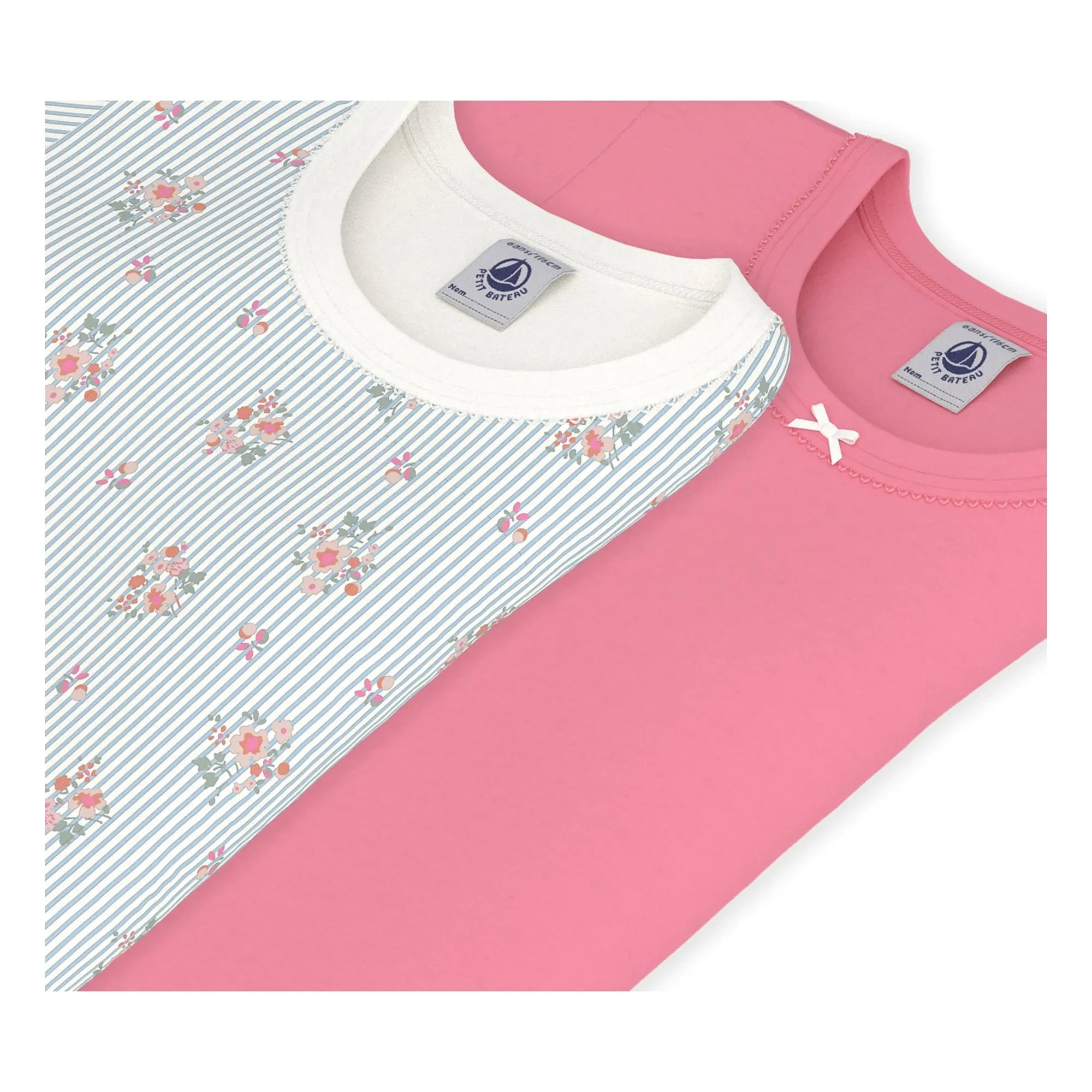 Petit Bateau - Camisetas estampadas de flores Lote 2 | Rosa