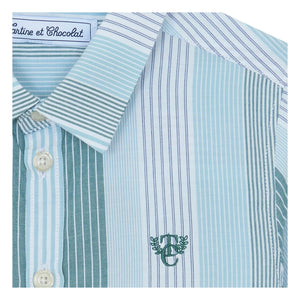 Tartine et Chocolat - Camisa de rayas de contraste | Agua verde