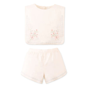 Gingersnaps - Conjunto de top y shorts de lino de Sharpay | Crudo