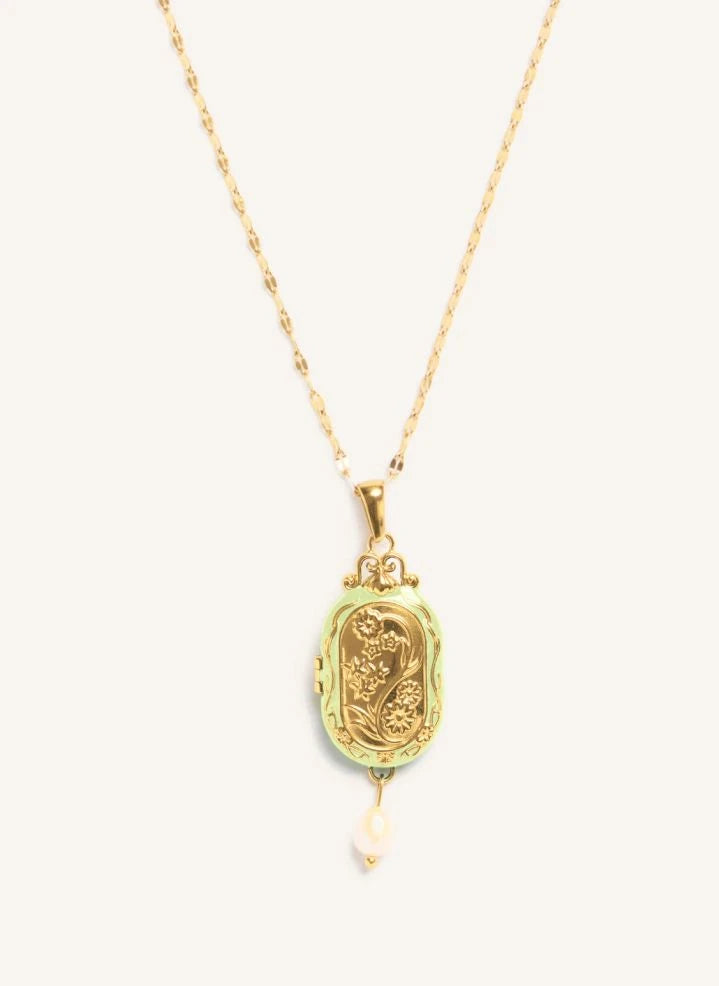 Palas - "Le Secret" Collar Largo | Verde Pálido