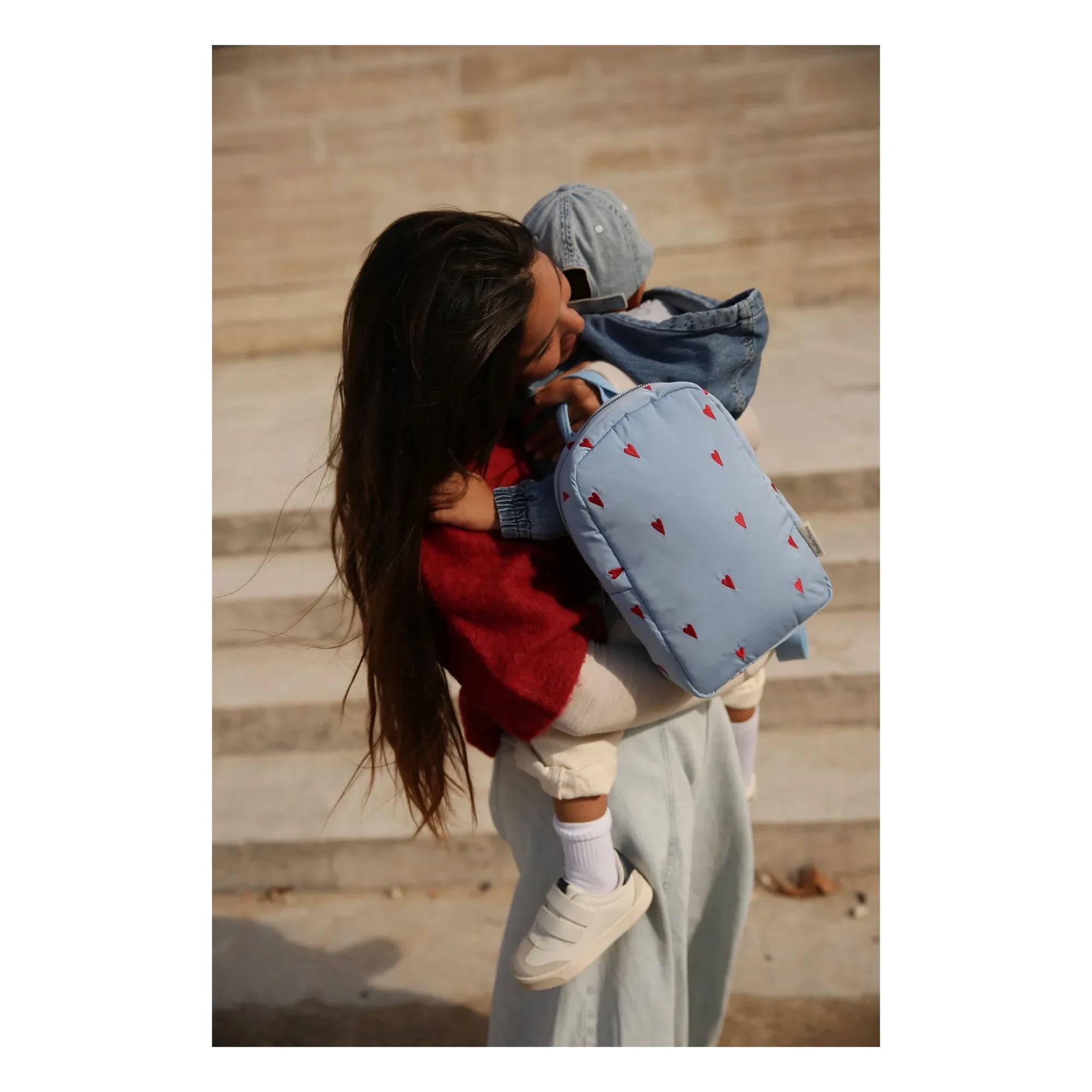 Studio Noos - Mochila Puffy Hearts | Azul claro