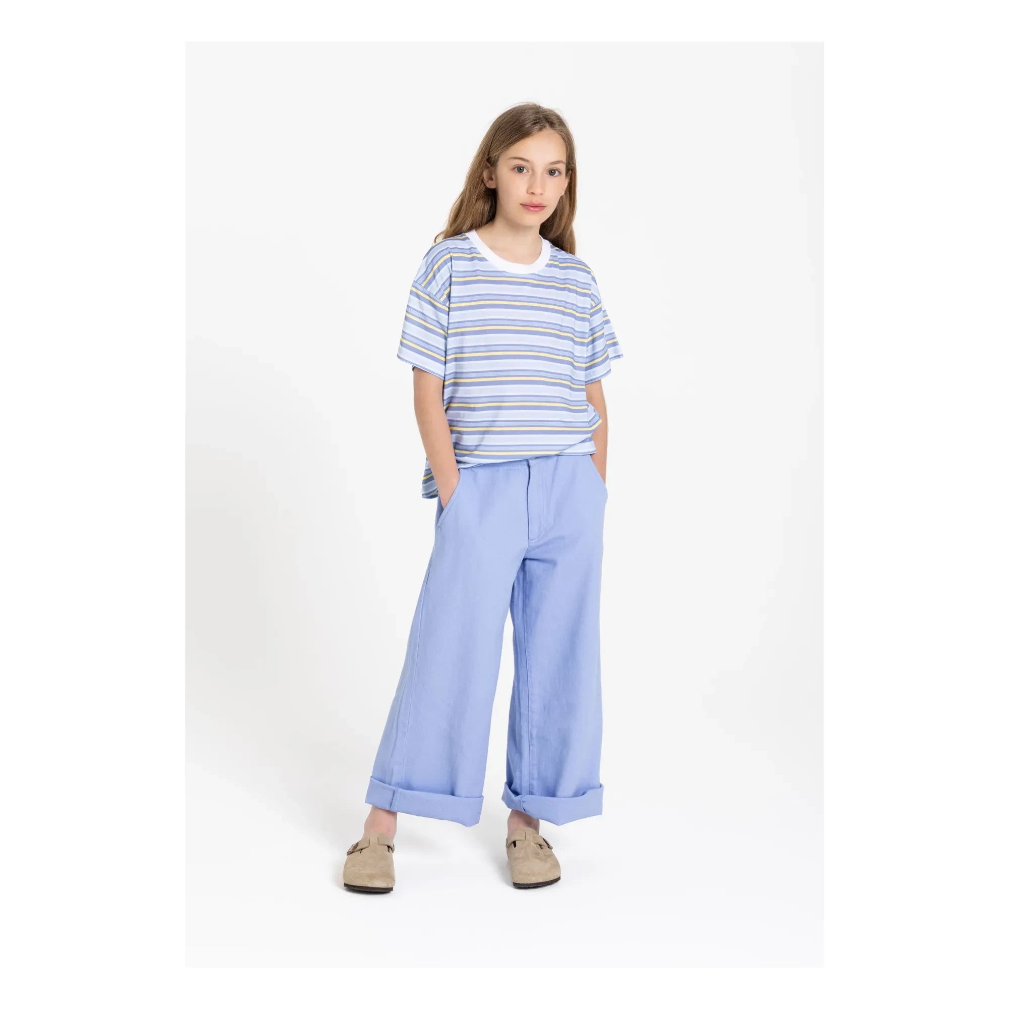 Smallable Kid - Paloma Pantalones de pernera ancha | Azul claro
