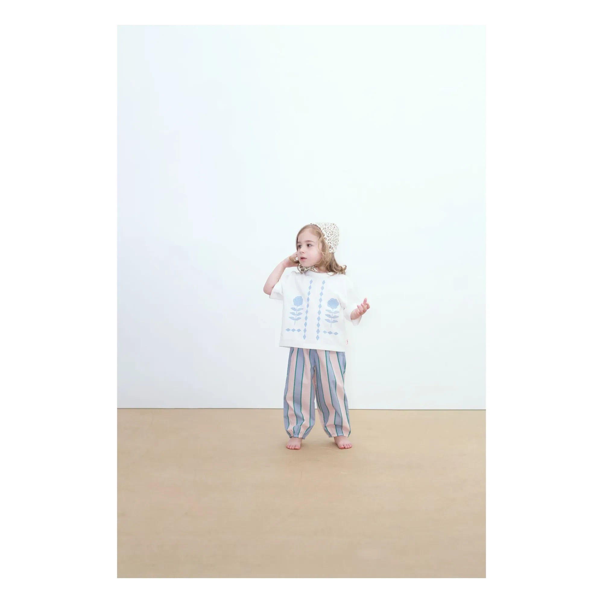 Tinycottons - Pantalones Rayas Popelín | Rosa Pastel