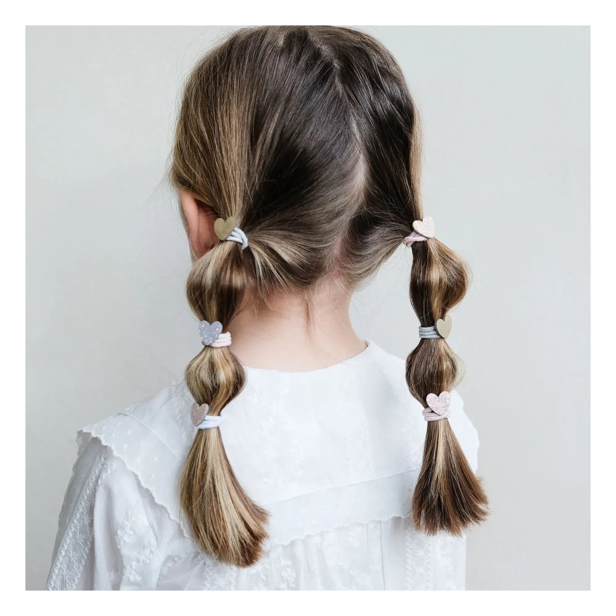 Mimi & Lula - Set de 8 pinzas para el pelo con purpurina Corazón | Rosa