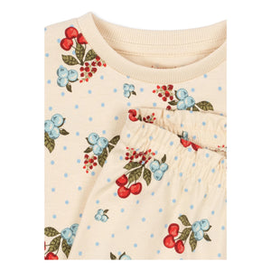 Konges Sløjd - Conjunto de camiseta y shorts de algodón orgánico Cerises | Crudo