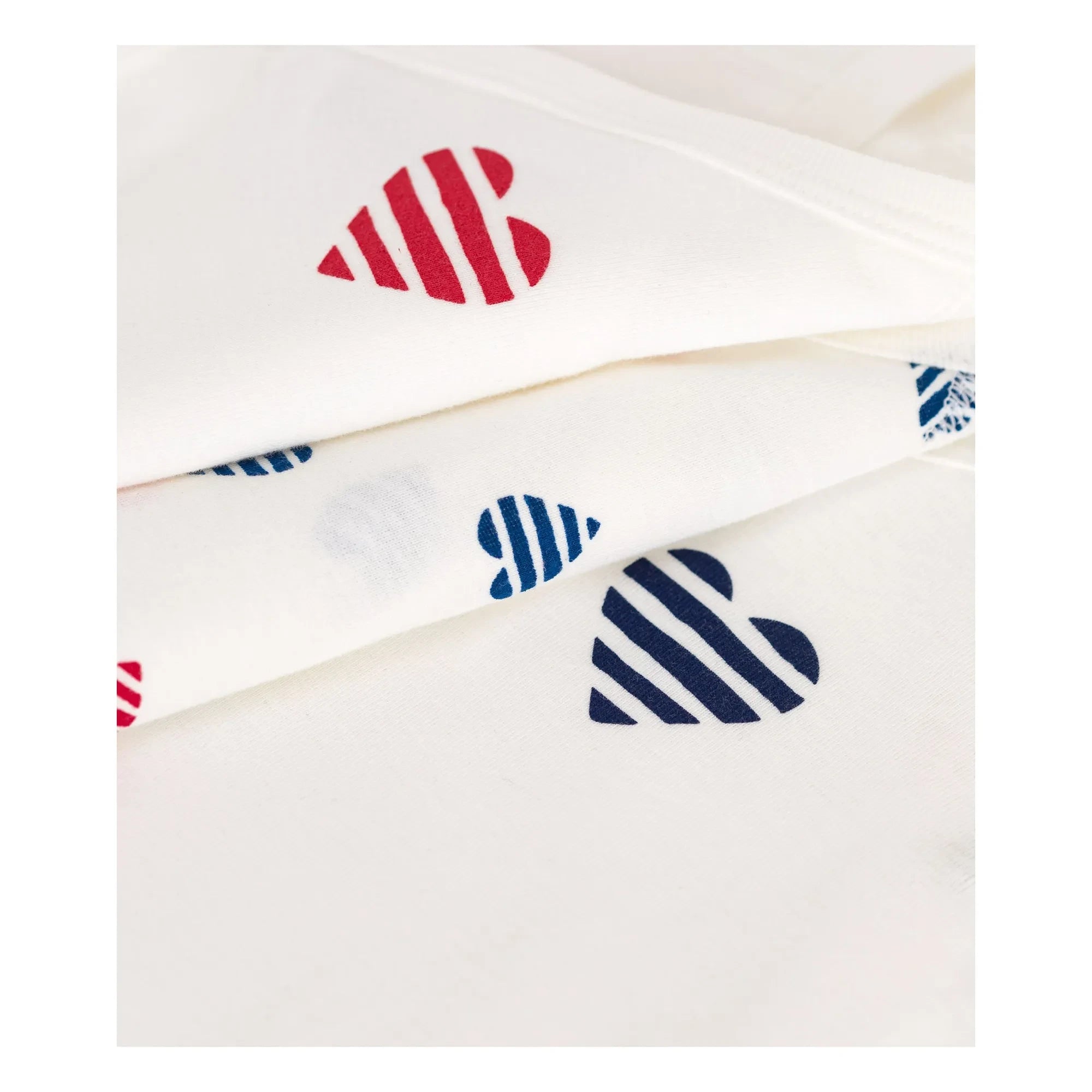 Petit Bateau - Conjunto de 3 Bodys de Algodón Orgánico a Rayas con Corazón para Bebé | Crudo