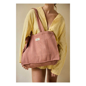 Gabrielle Paris - Bolsa de fin de semana a rayas de lilas | Rosa