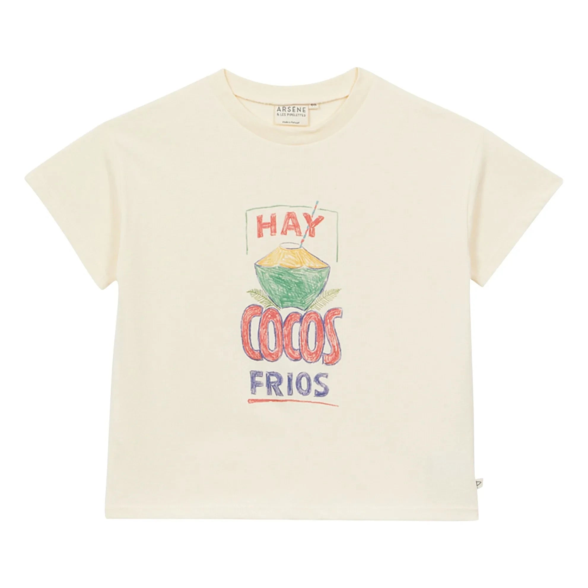 Arsène et Les Pipelettes - Camiseta de algodón orgánico Hay Cocos Frios | Crudo