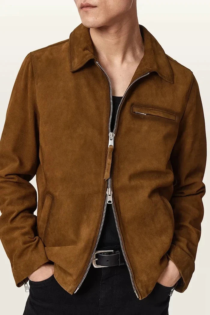 AllSaints ASHWOOD Chaqueta de entretiempo de ante para hombre