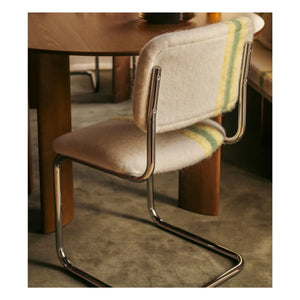 The Socialite Family - Silla Classica de tela de mohair a rayas | Amarillo