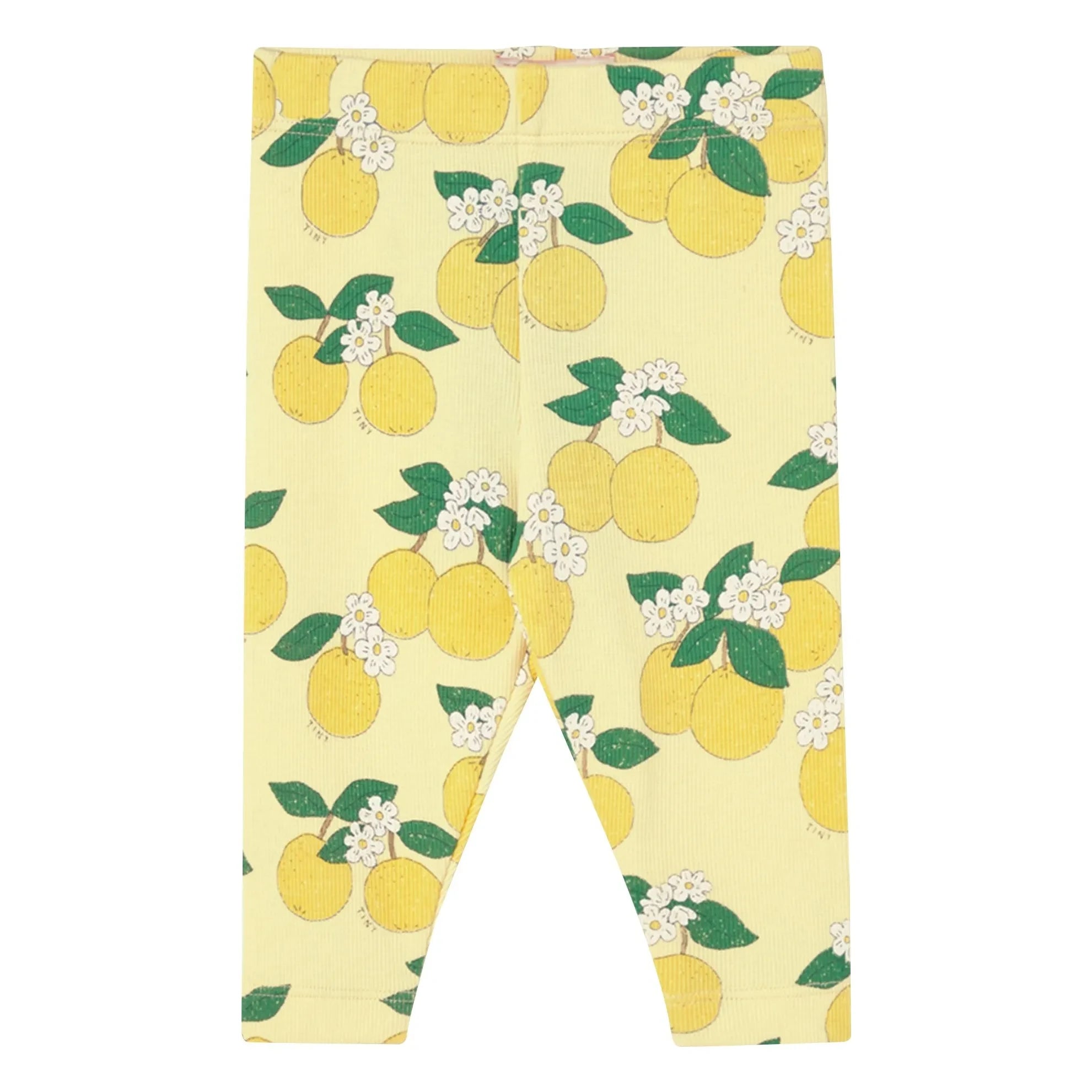 Tinycottons - Legging de canalé naranja de algodón orgánico | Amarillo claro