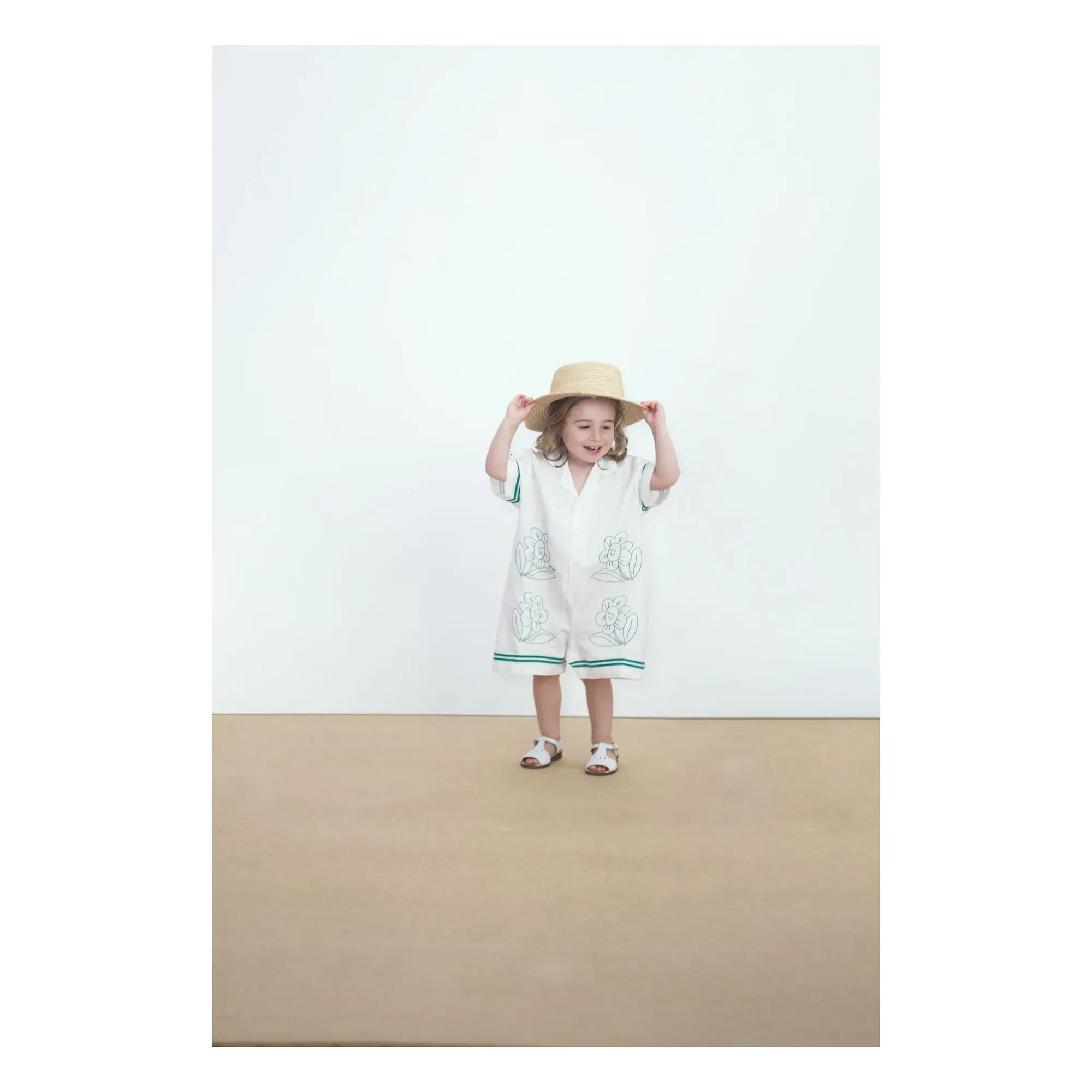 Tinycottons - Mono corto oversize floral | Blanco
