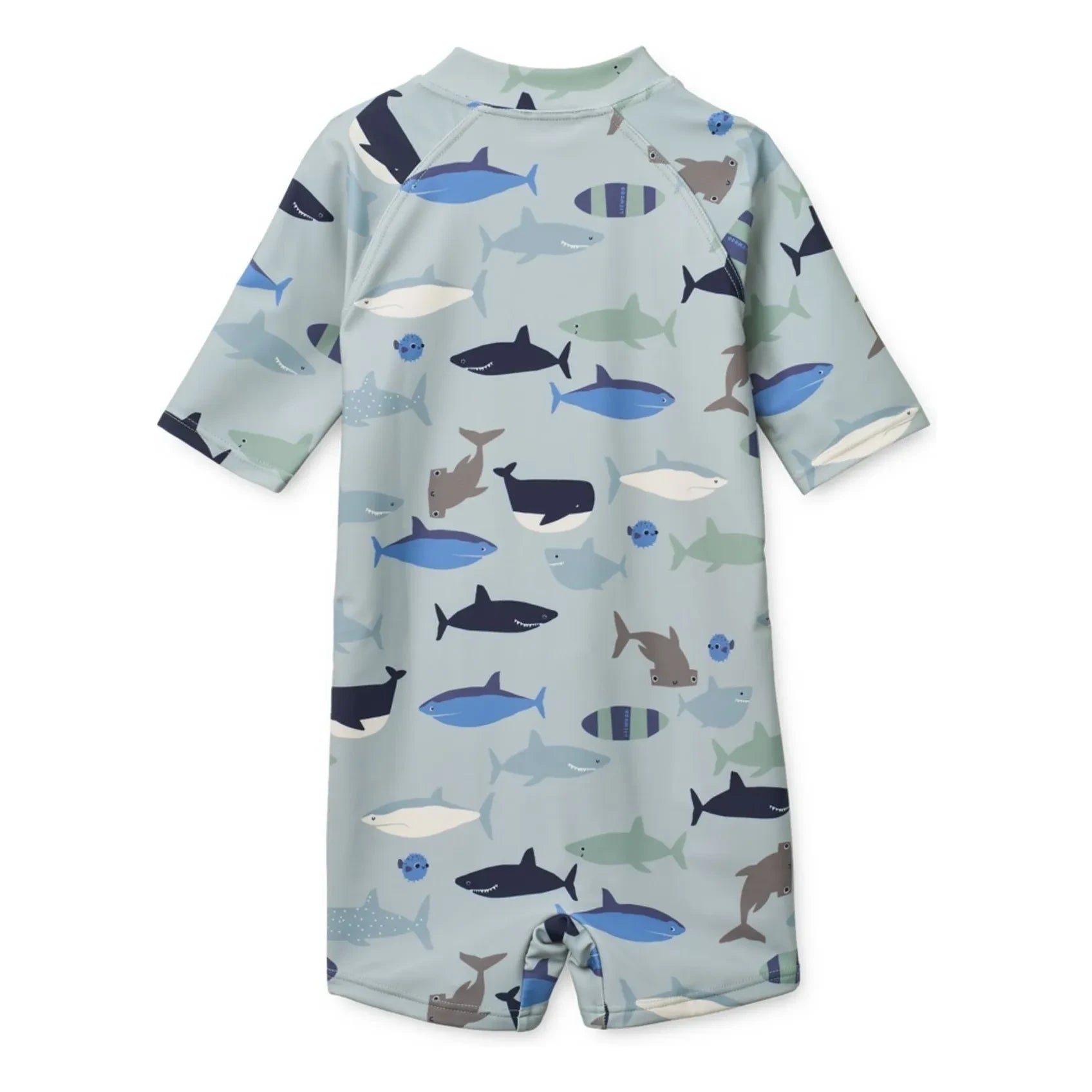 Liewood - Traje de baño Max Sharks con protección UV, fibras recicladas | Azul claro