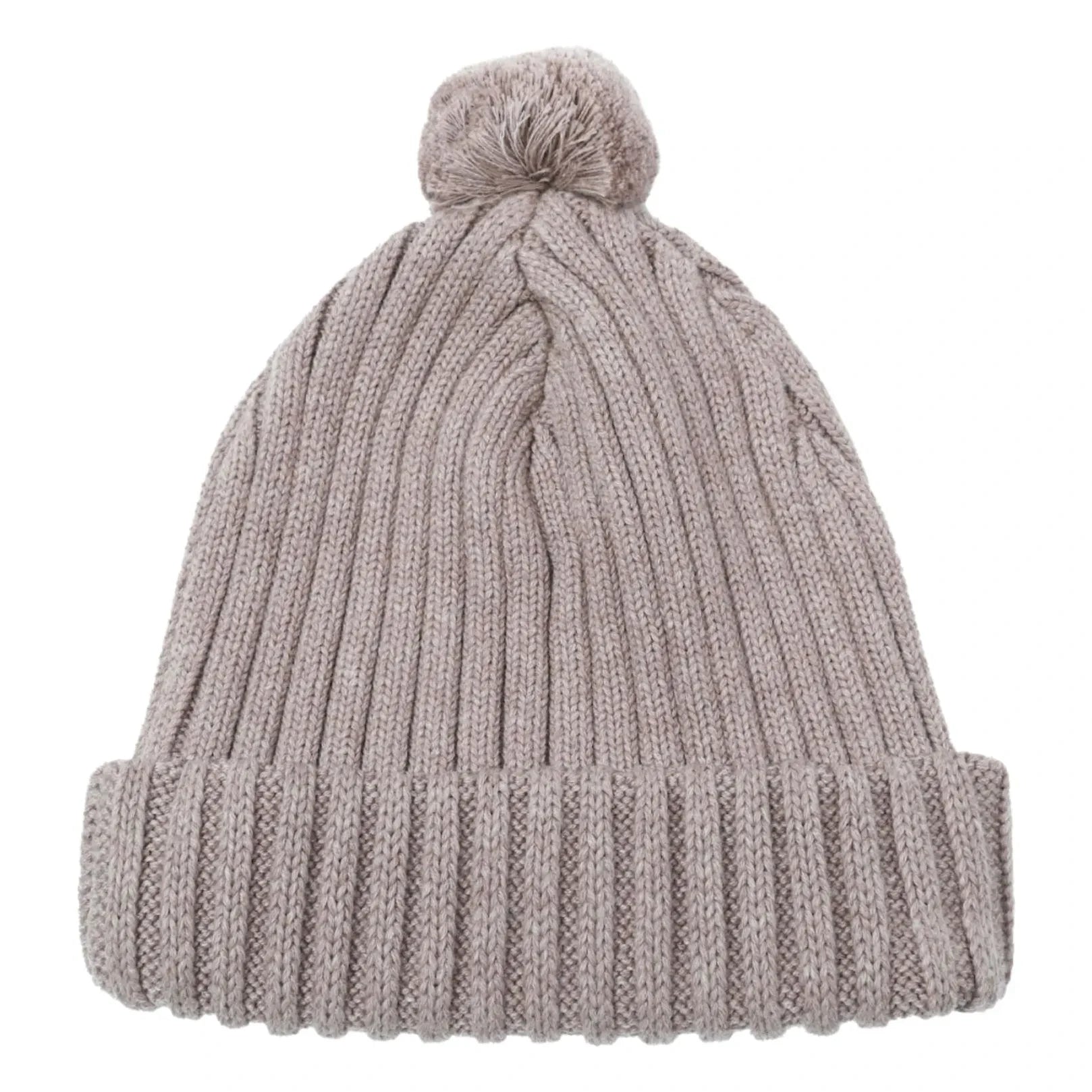 Donsje - Gorro con pompón | Gris oscuro-beige