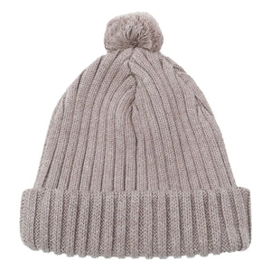 Donsje - Gorro con pompón | Gris oscuro-beige
