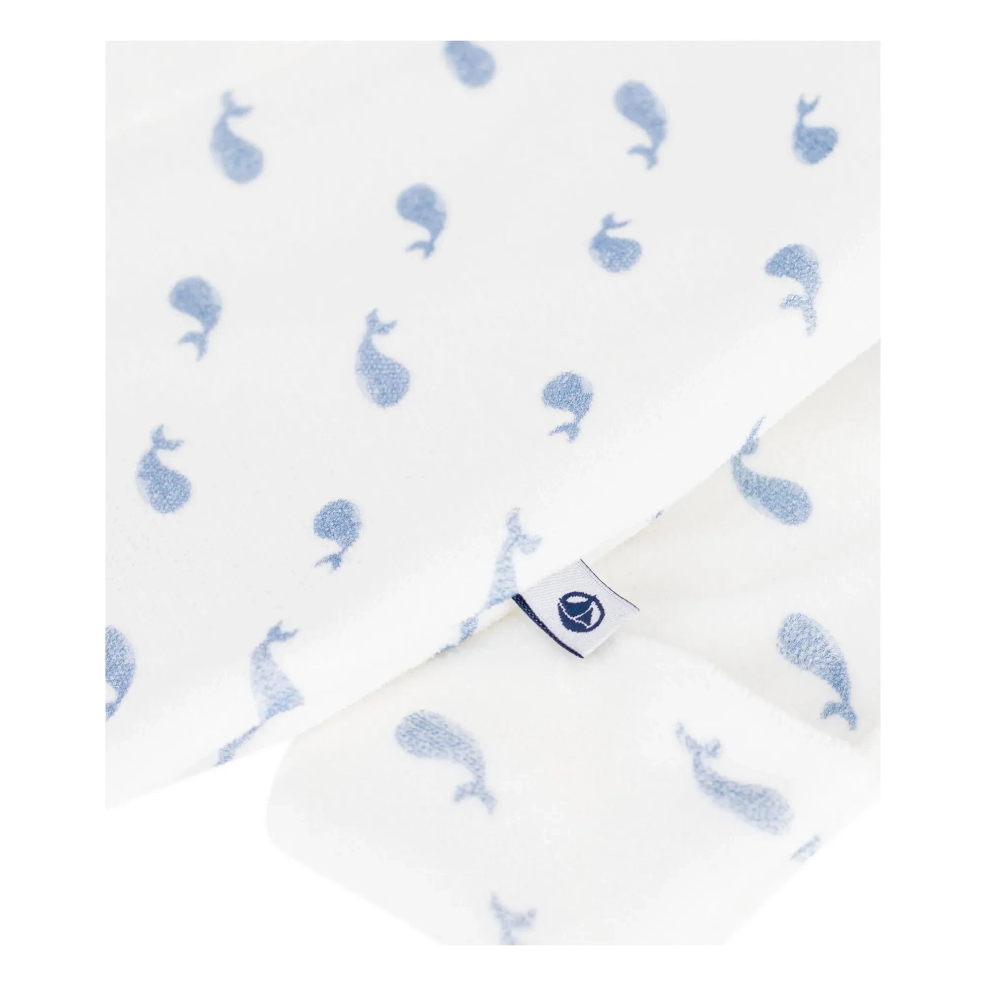 Petit Bateau - Pyjamas Dors Bien Baleines Kadife Organik Pamuk | White