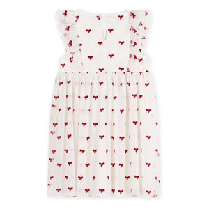 Petit Bateau - Tül Düğümlü Elbise | Ecru