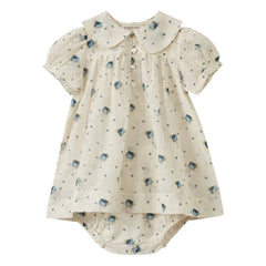 Caramel - Conjunto de vestido y peto Nina Fleurs | Azul claro