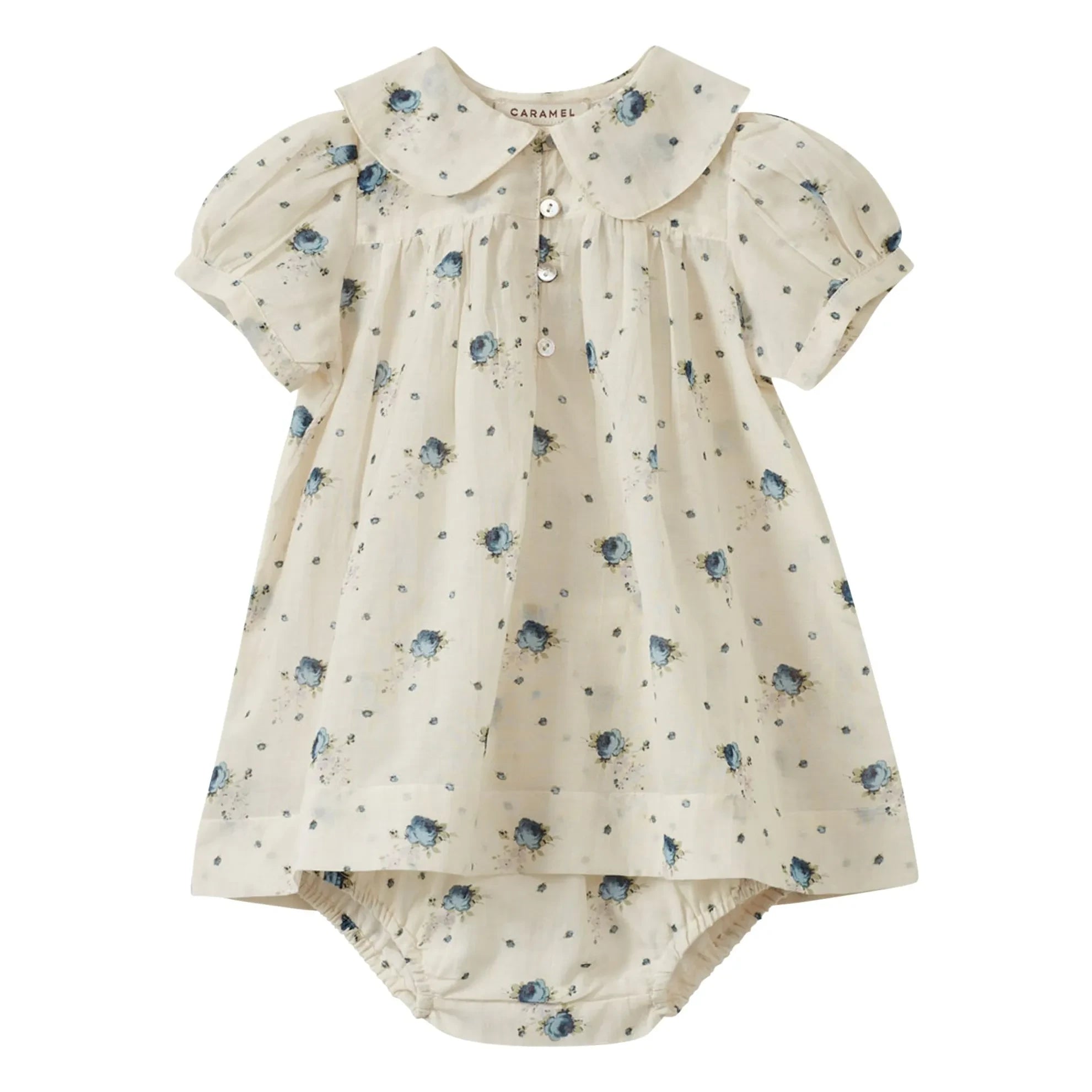 Caramel - Conjunto de vestido y peto Nina Fleurs | Azul claro