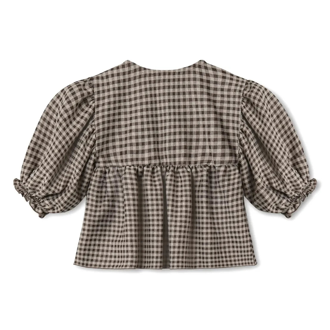 Fliink - Blusa de Algodón Orgánico a Cuadros Ella | Marrón