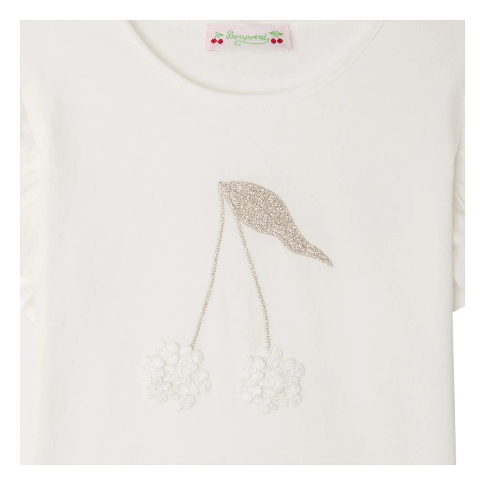 Bonpoint - Camiseta Emila de algodón orgánico con volantes | Blanco