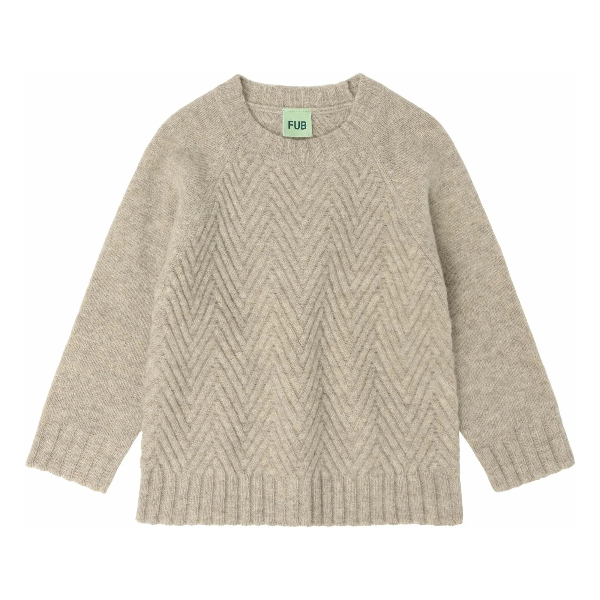 FUB - Suéter liso de lana de cordero | Beige jaspeado