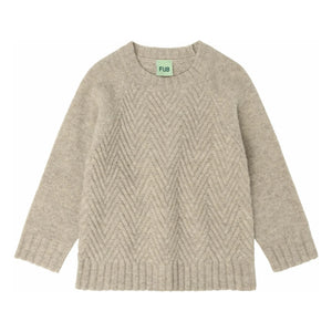 FUB - Suéter liso de lana de cordero | Beige jaspeado