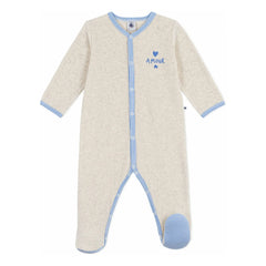 Petit Bateau - Pijama Amour de algodón orgánico | Beige jaspeado