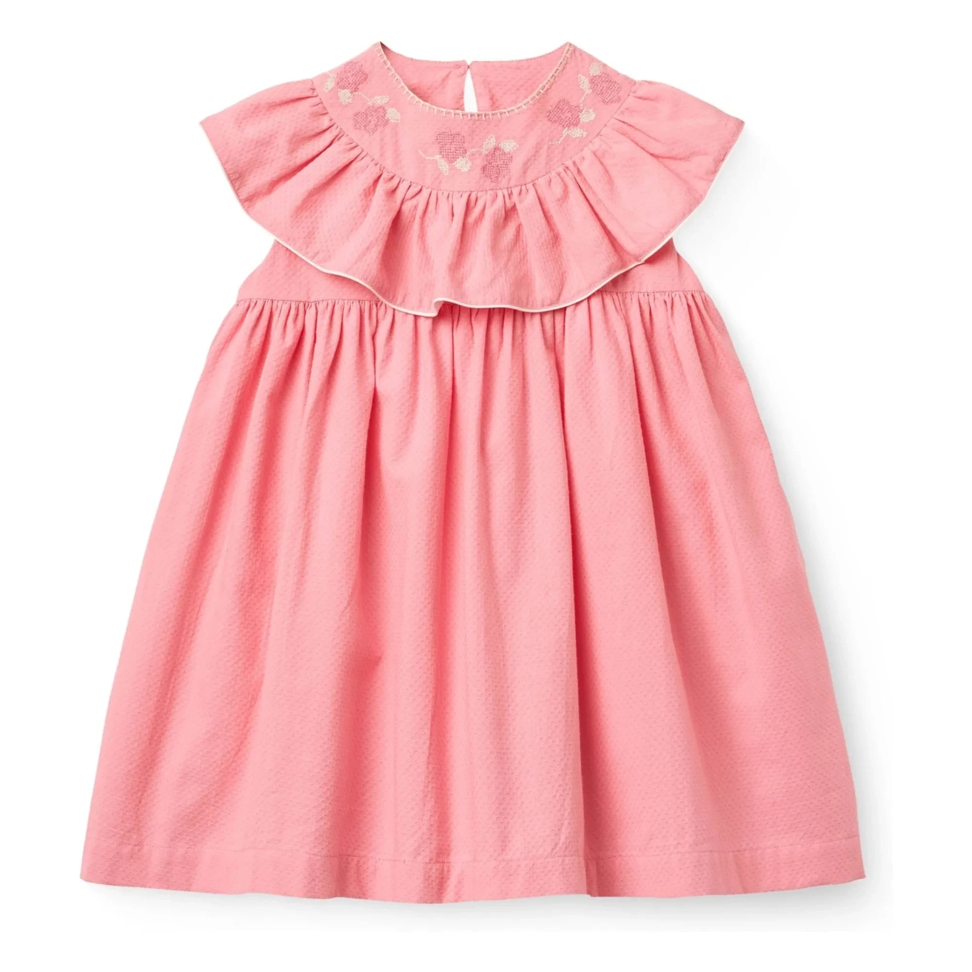Copenhagen Colors - Vestido con cuello bordado de algodón orgánico | Rosa suave