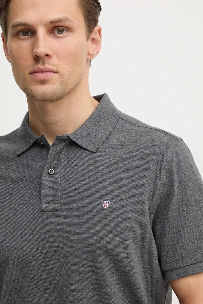 Camiseta de algodón para hombre con cuello tipo Gant