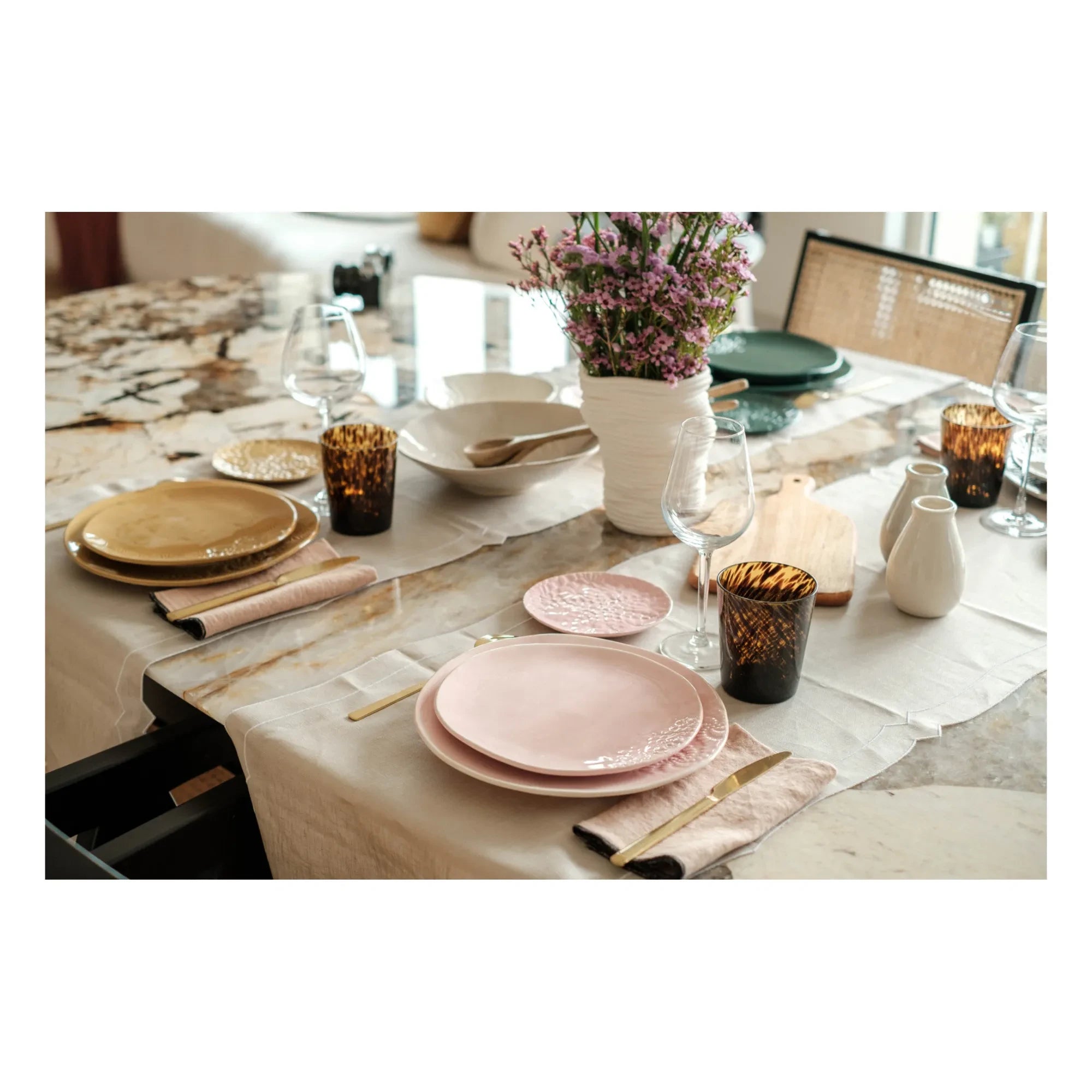 Maison Vessel - Blanca Kroşe Dantel Tabaklar - 2'li Set | Soluk Pembe