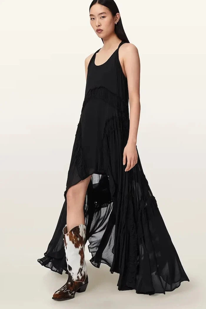 AllSaints Vestido asimétrico de viscosa DORINA