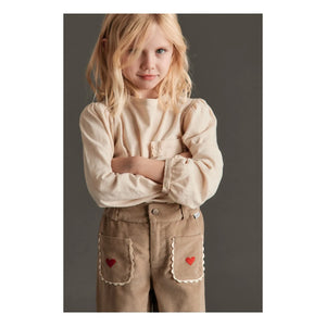 Mipounet - Géraldine Hearts Pantalones de Terciopelo | Beige