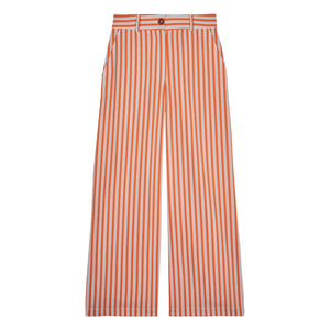 Maria de la Orden - Pantalón de rayas de algodón Romeo | Naranja