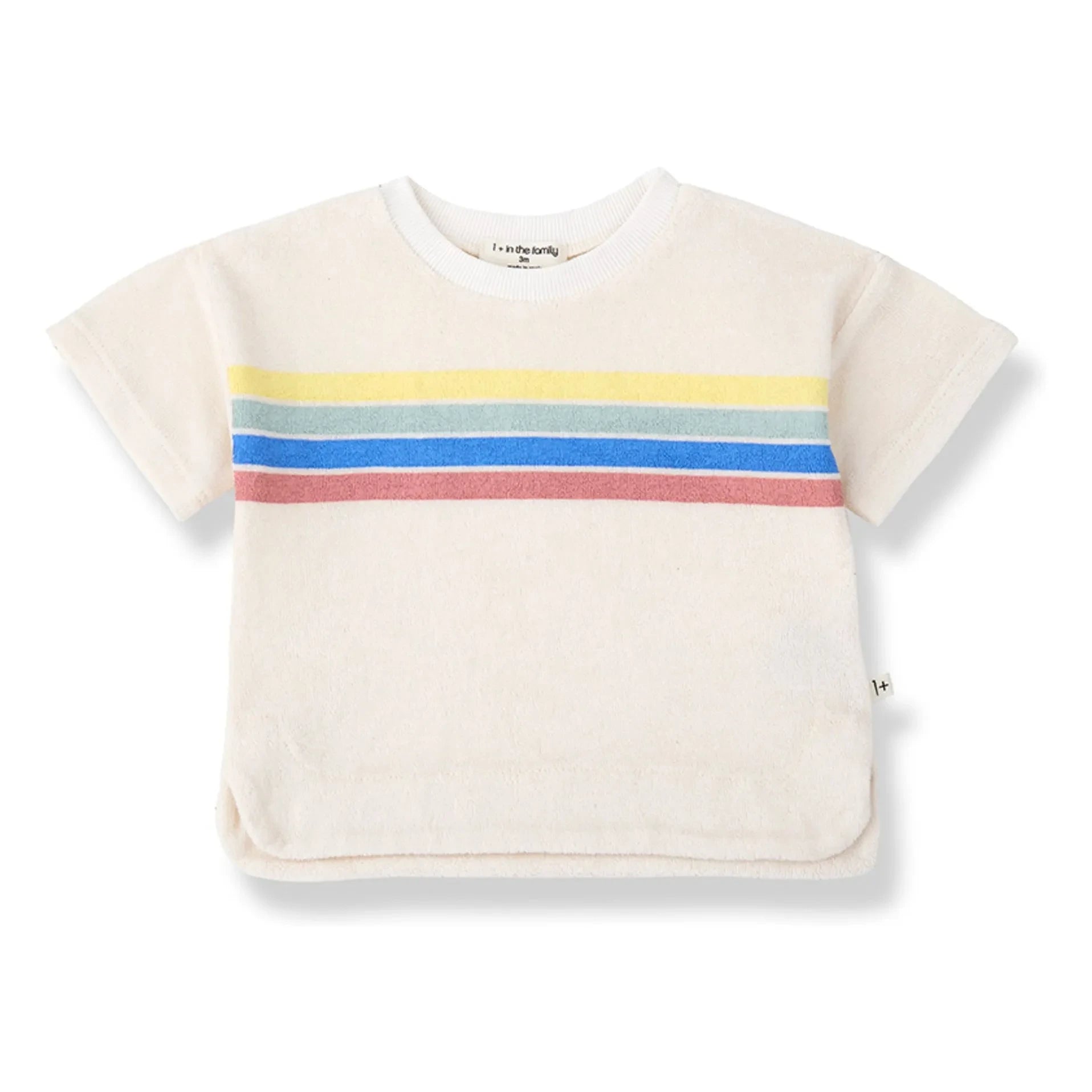 1+ in the family - Alocs Camiseta de Toalla a Rayas | Blanco